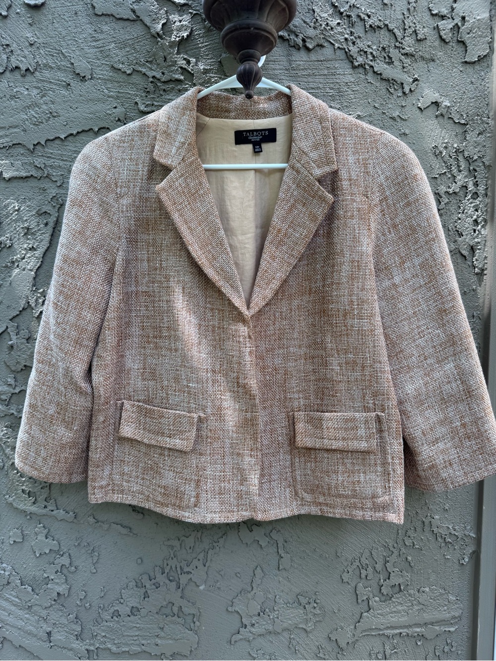 Talbots Tweed Jacket Lightweight Cropped Size 14P - Picture 3 of 15